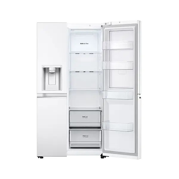 خرید و قیمت یخچال فریزر ساید بای ساید ال جی J348 رنگ سفید مدل GC-J348CQFS گروه تجاری ایران ال جی