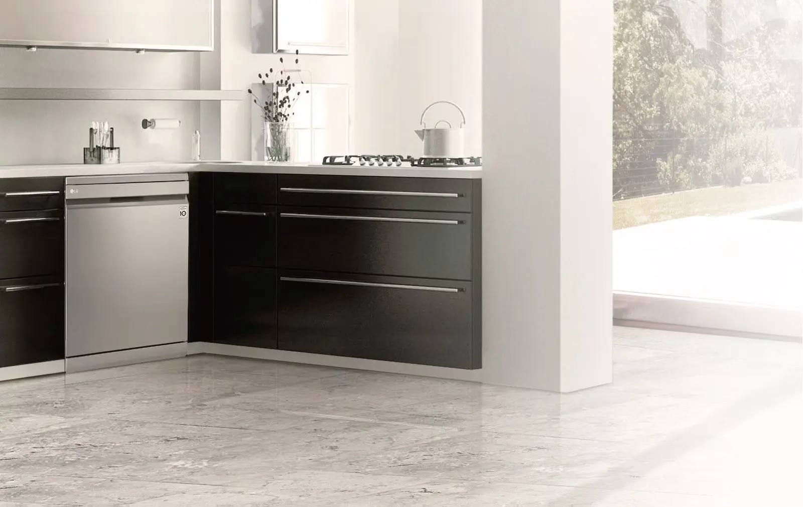 قیمت و خرید ماشین ظرفشویی ال جی 512 رنگ نقره ای مدل DFB512FP گروه تجاری ایران ال جی