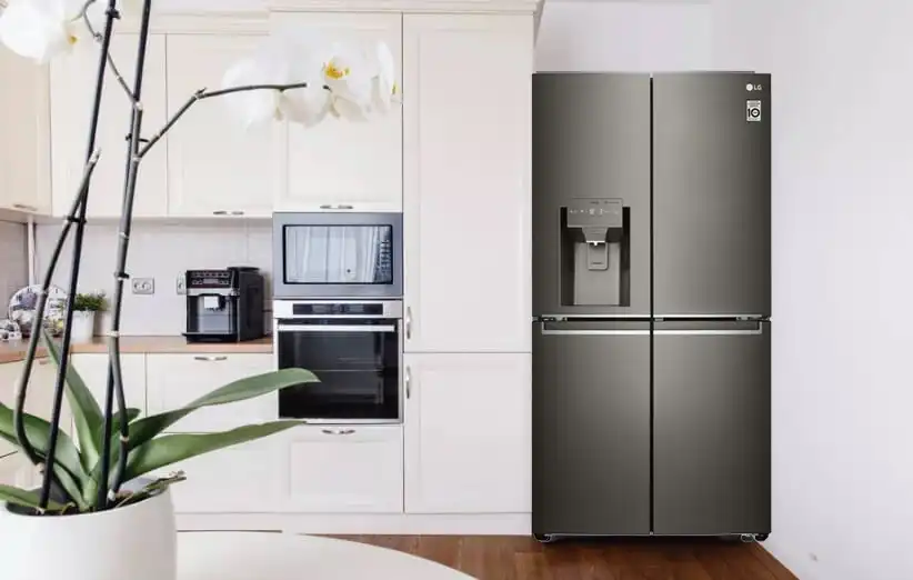 خرید و قیمت یخچال فریزر ساید بای ساید ال جی J35 رنگ دودی مدل GR-J35FMKBL گروه تجاری ایران ال جی